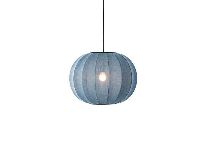 Knit-Wit 45 Round LED-Hängelampe, blau, Ø45cm - Made By Hand - Schlafzimmer - Stoff / Textil