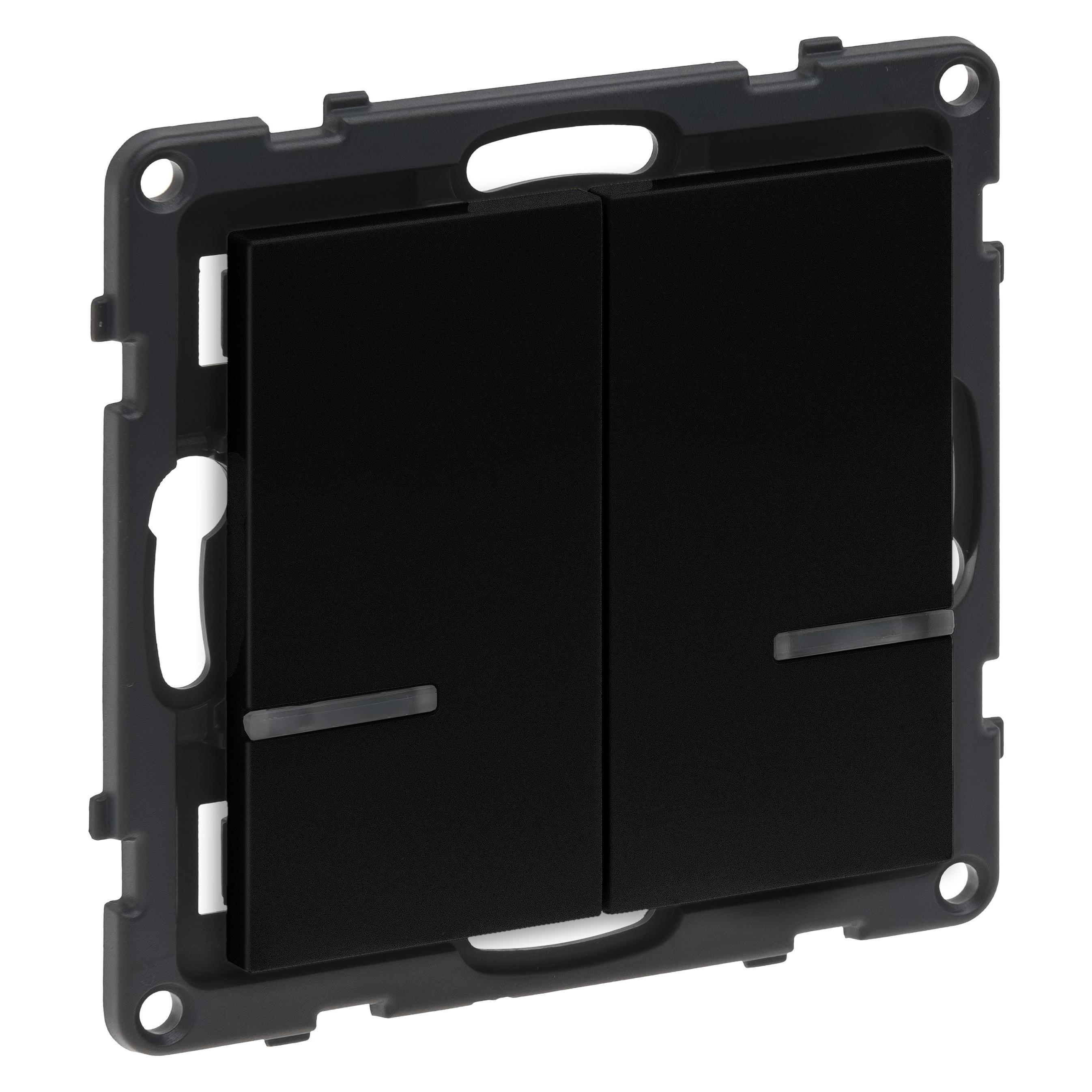 Legrand SEANO with Netatmo Wandsender Licht - 2-fach, 2 Schaltwippen, LED-Batteriestatus, Befestigun (765834)
