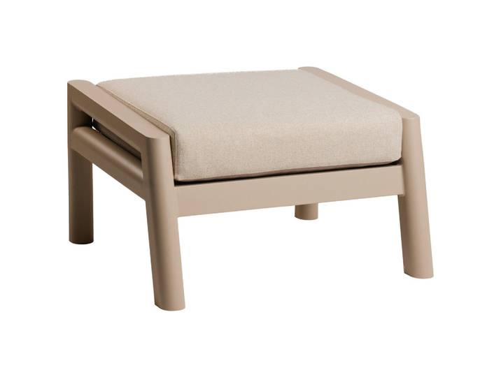 Tierra Outdoor Loungehocker, Creme, Champagner, Metall, Textil, Füllung: Komfortschaum, rechteckig, 77x44x53 cm, Gartenmöbel, Loungemöbel, Lounge-Serien