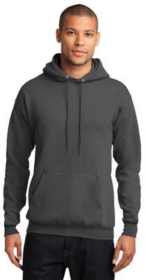Port & Company PC78H Co Core Fleece Pullover Hooded Sweatshirt in Charcoal size 5XL