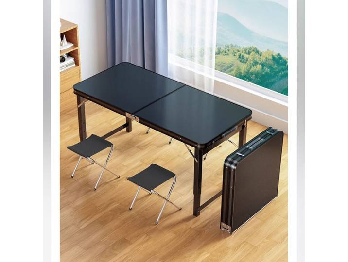 Table de pique-nique pliante d'extérieur, Table de Camping à hauteur réglable à 3 niveaux, cadre en aluminium Portable, Table MDF pour pique-nique barbecue jardin
