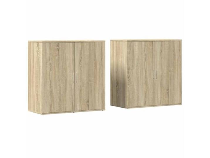 Kaorsrow 2er Set Sideboard Sonoma-Eiche 79x38x80cm Holzwerkstoff Kommode Zwei vielseitige Anrichten für Wohnzimmer oder Schlafzimmer. Robustes Design mit reichlich Stauraum und fester Oberplatte.