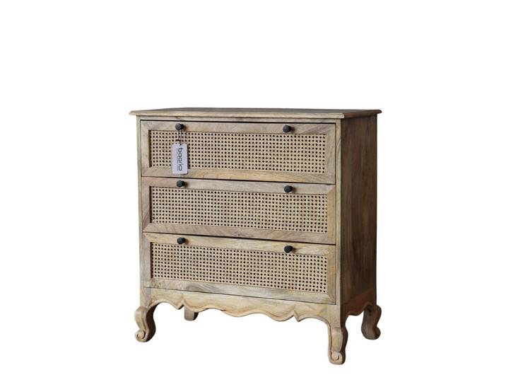 Kommode WIENER Geflecht Sideboard Massivholz Antik Design Schnitzerei