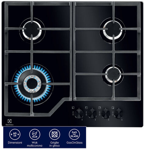 Electrolux Piano Gas Comandi Frontali 60 Cm EGM6343YAK