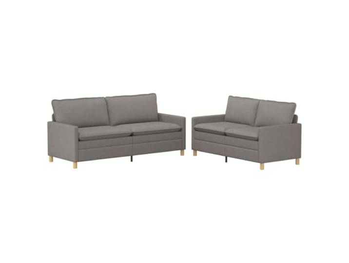 PUGYNBK Sofa-Set, 2-teilig, Taupe Stoff, modern, rechteckig Gepolsterte Rückenlehne, Metallstruktur, Bezüge mit Reißverschluss, weich gepolstert, zeitgenössischer Stil
