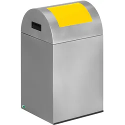 VAR Selbstlöschende Wertstoffsammler, 43 l, 320x600x320mm, silber, Klappe gelb, Abfalleimer, Silber