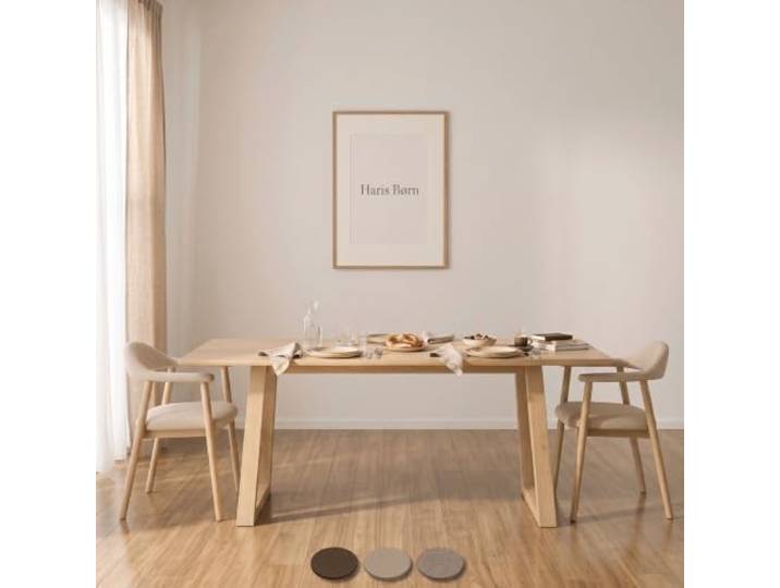 Haris Børn® Esszimmerstühle mit Holzbeinen (2er Set) Beige - Polsterstuhl mit Armlehne - Premium Esstisch Stühle & Wohnzimmer Stühle - Moderner Esszimmerstuhl 30 Tage risikofrei testen