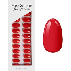 MISS SOPHIE Press On Nails Lipstick Red Short Round