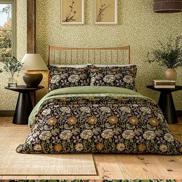 Morris & Co Pink & Rose Duvet Cover Set Blackthorn