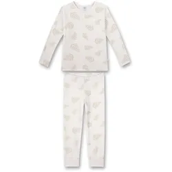 Sanetta Mädchen Schlafanzug - Nachtwäsche, Pyjama, Bio-Baumwolle, Blätter, Rundhals, lang Beige / 116