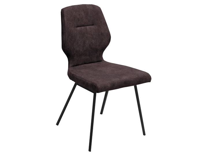 Dieter Knoll Stuhl, Dunkelbraun, Metall, Textil, Uni, rund, 46x91x57 cm, Esszimmer, Stuhl, Esszimmerstühle