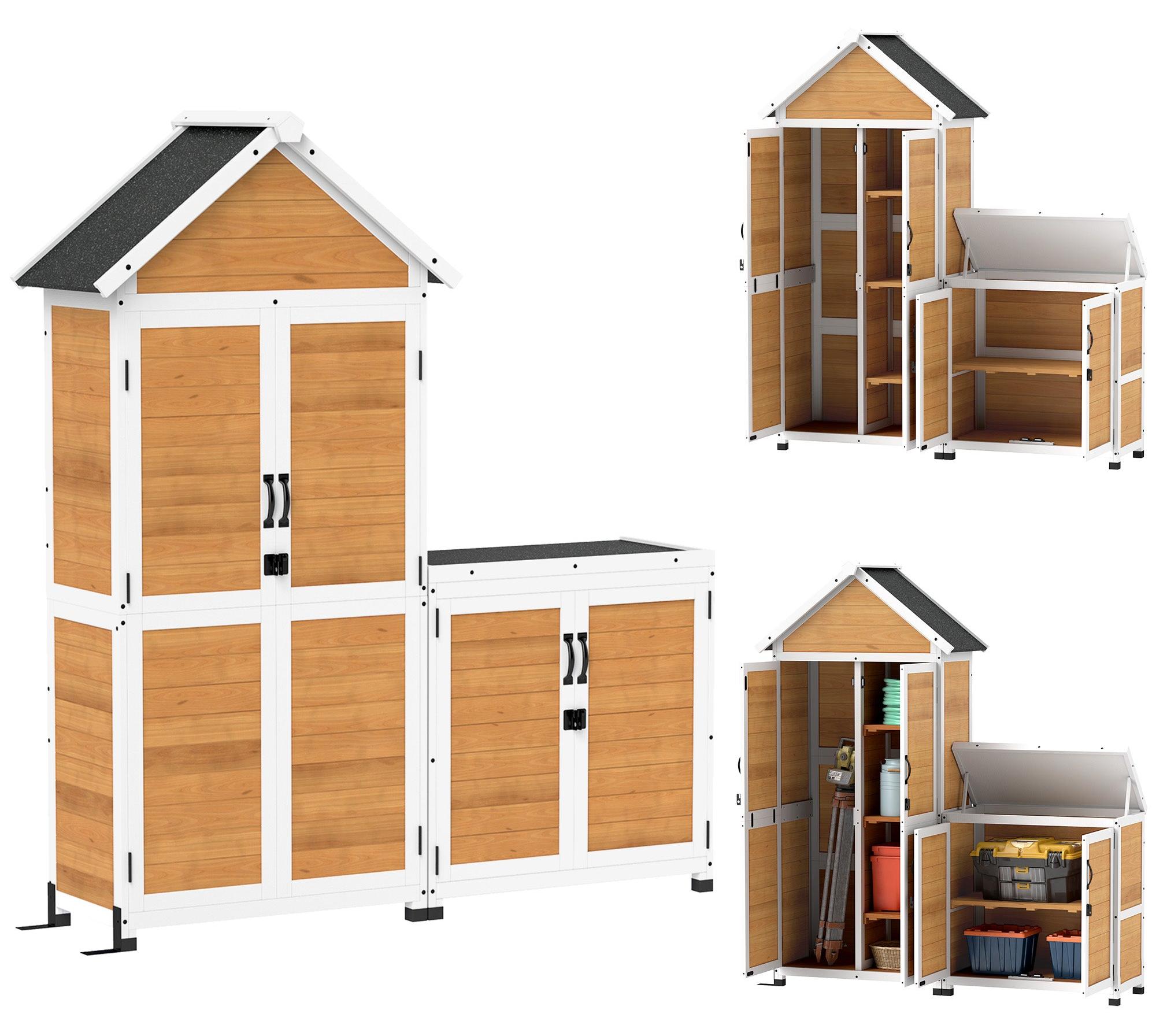 Holz-Gartenhaus - Gartenhaus zur Aufbewahrung - Schrank für Gartengeräte - Gartenlagerung - Natürliches Holz