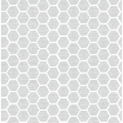 A-Street Prints Aura Grey Honeycomb Wallpaper