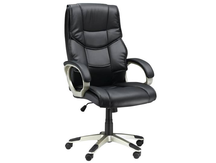 Homcom Bürosessel, Schwarz, Kunstleder, Leder, 58x124x70 cm, Büromöbel, Bürostühle, Chefsessel