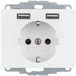 Berker, Steckdose, 48037009 Steckdose SCHUKO/USB K.x