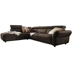ECKSOFA MOTOR. SITZVORZUG RISO Anthrazit Leder