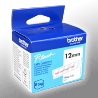 Originalband Brother Btag-132 12mm x 4m rot auf transparent nicht laminiert BTAG132