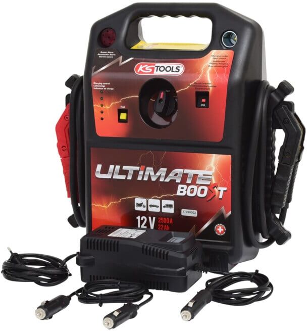 KS Tools Booster de batterie 12 V, outil mobile d'aide au démarrage 850 A (550.1810)