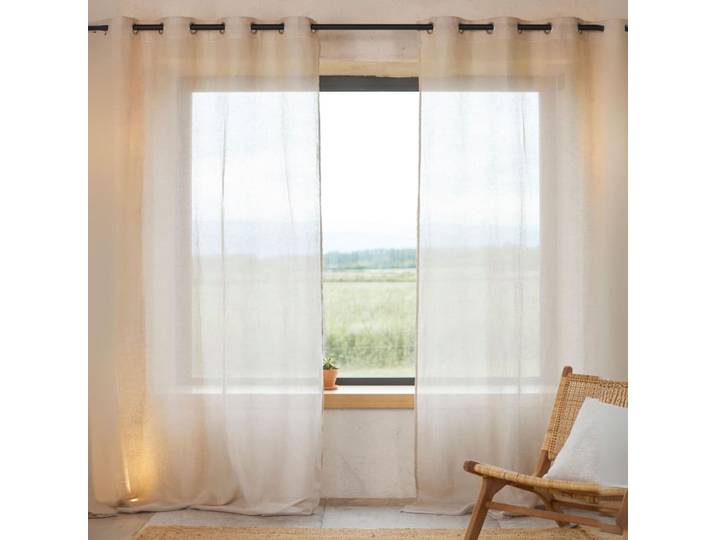 Rideau voilage 100% lin fluide naturel 140x260 cm