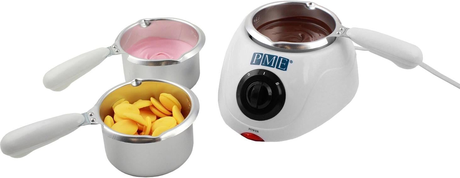 Fondue "PME Schokoladen Temperiergerät 2 Teile", weiss (weiß), B:18cm H:14cm, Fondues, Fondue weiß Einheitsgröße