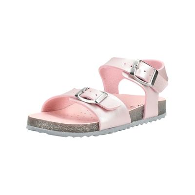 Riemchensandalette GEOX "Geox Sandalen Lederimitat", Mädchen, Gr. 35, rosa (silber, rosa), Lederimitat, Schuhe