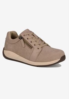Women's Tally Zip Up Oxford Shoe by Drew in Taupe Nubuck (Size 11 M)