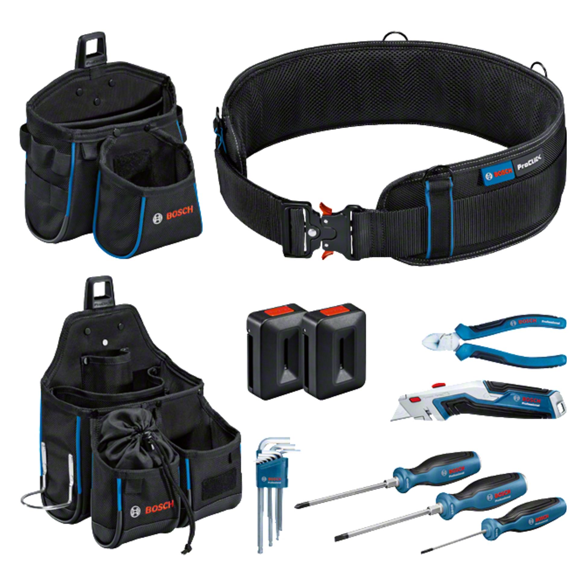 Bosch Professional 1600A02H5C Handwerker, Heimwerker, KFZ, Elektriker, Sanitär, Profi Werkzeugtasch (17 Teile) (1600A02H5C)