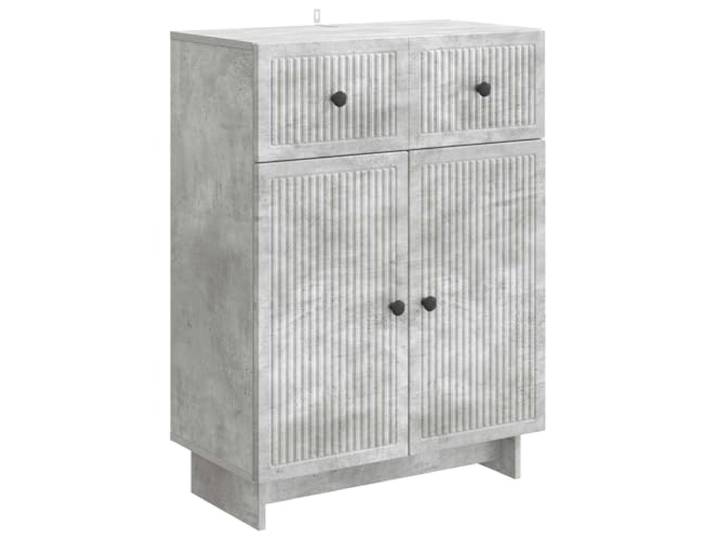KKgypkn Sideboard Betongrau 66 x 34,5 x 90 cm Holzwerkstoff Vintage Stil, Mehrere Regalböden, Schubladen, Pendeltüren, Wandbefestigung, Leicht zu reinigen
