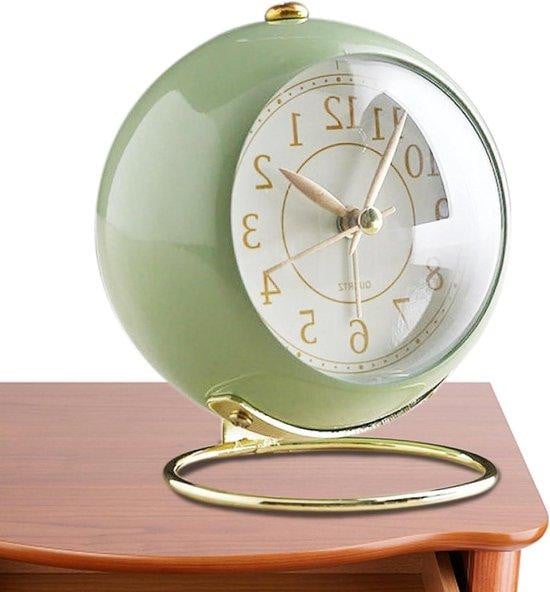 Analoge reiswekker met superstille aanwijzer in het groen, diameter: 10,5 cm
