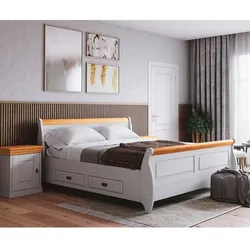 Doppelbett Bettgestell in Weiß im Landhausstil