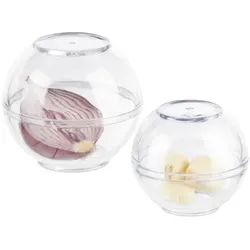 Relaxdays Zwiebeldose transparent 2er Set Transparent
