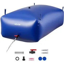 VEVOR Wasserspeicherblase, 1000 L PVC-Weichwasserbeutel, Wasserspeicherbehälter, auslaufsicherer & verschleißfester Wassertank für die Outdoor-Bewässerung von Wohnmobil, Camping, Notfall