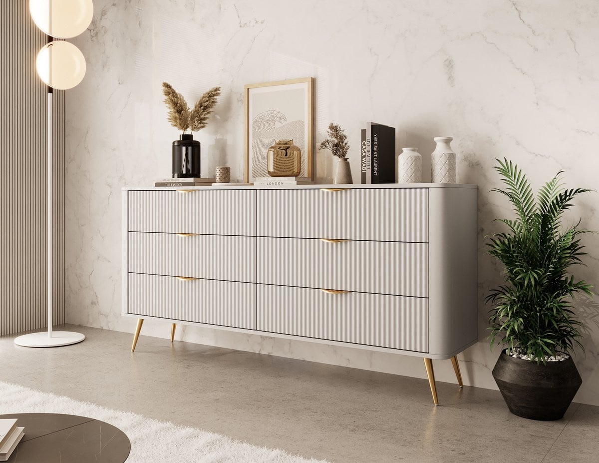 Meubella Ladekast Lima Beige Hoogte: 163 cm