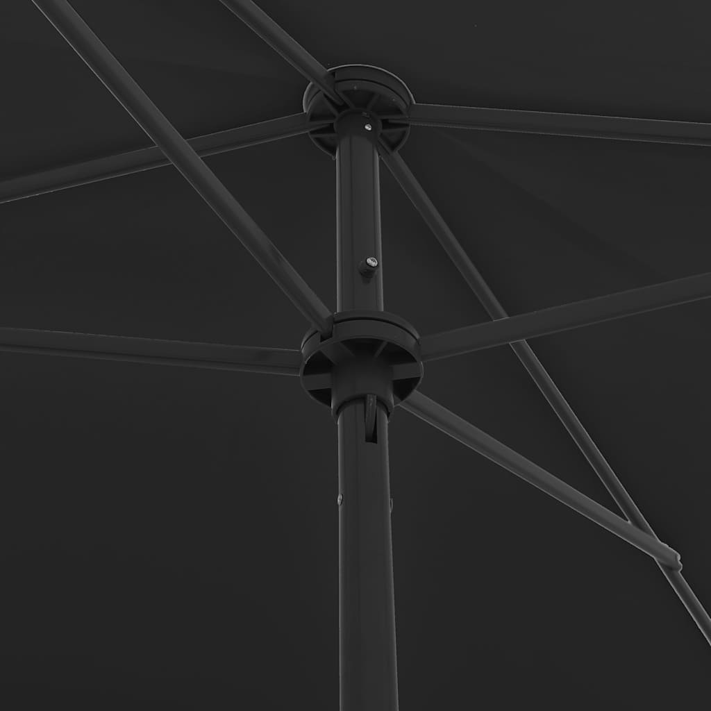 vidaXL Parasol de plage noir 200x125 cm