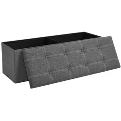 Songmics Klappbare Sitzbank Stoffbezug grau, 111x38 cm