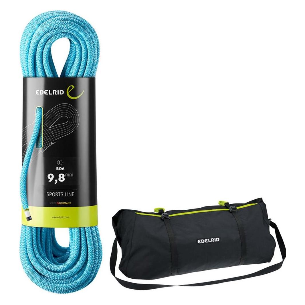 Edelrid Boa 9.8 Kletterseil mit Seilsack (60 m) (71099-300-60m)