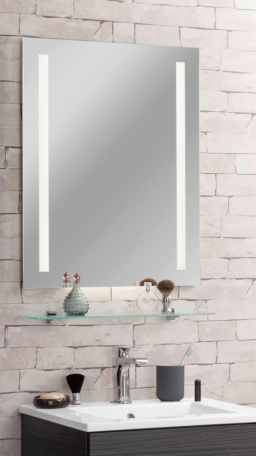 home24 Spiegelkast Linear zilver 60 cm