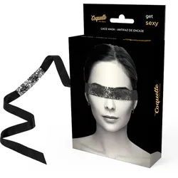 COQUETTE CHIC DESIRE  Schwarze Spitzen Maske mit Band