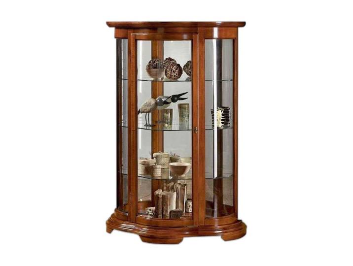 Xlmoebel Vitrine Holz Vitrine im eleganten Design in Braun Hergestellt In Italy