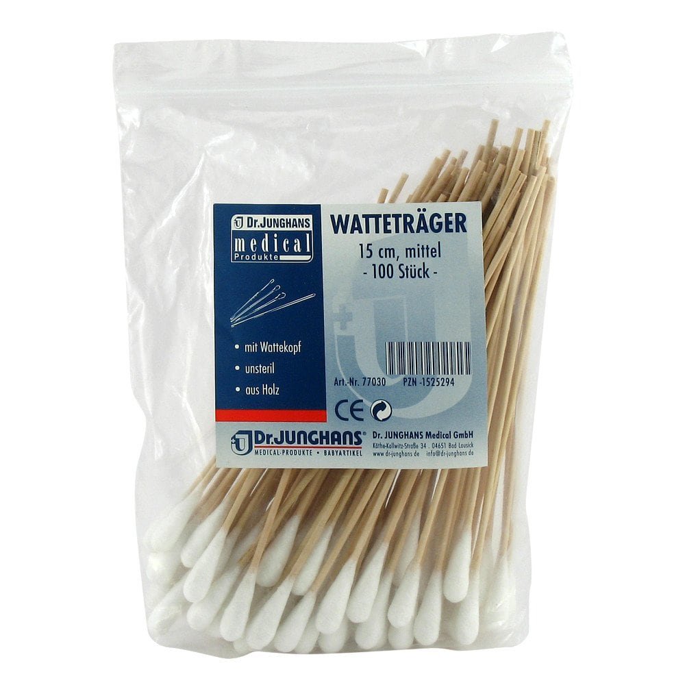Dr. Junghans Medical GmbH Wattestäbchen Holz 15 cm mittlerer Kopf 01525294
