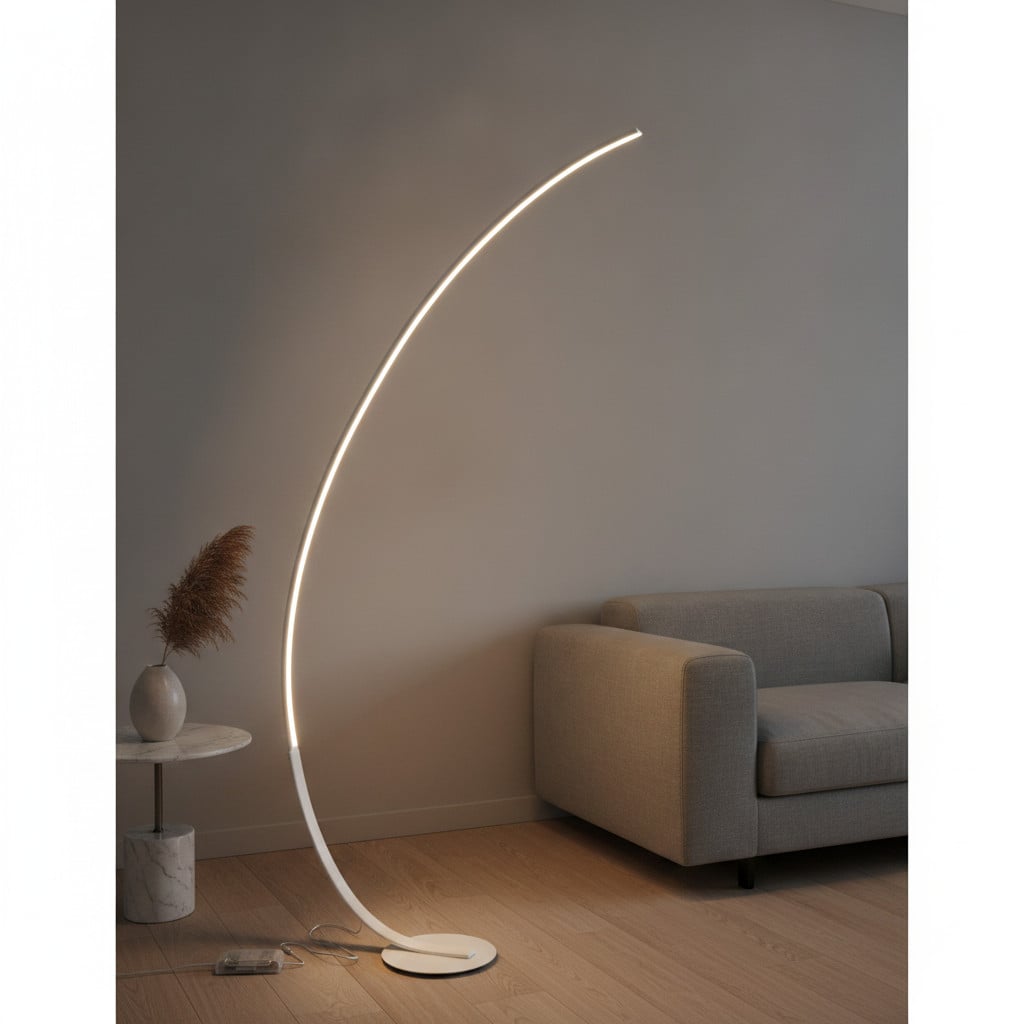 Lyora Vloerlamp wit modern met dimbare LED warm wit licht