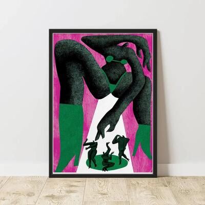 Inspire Select Classic Retro Abstract Canvas Wall Art Minimalist Vertical Abstract Poster Print Unframed xd036 10 21.7 31.5 In Unframed