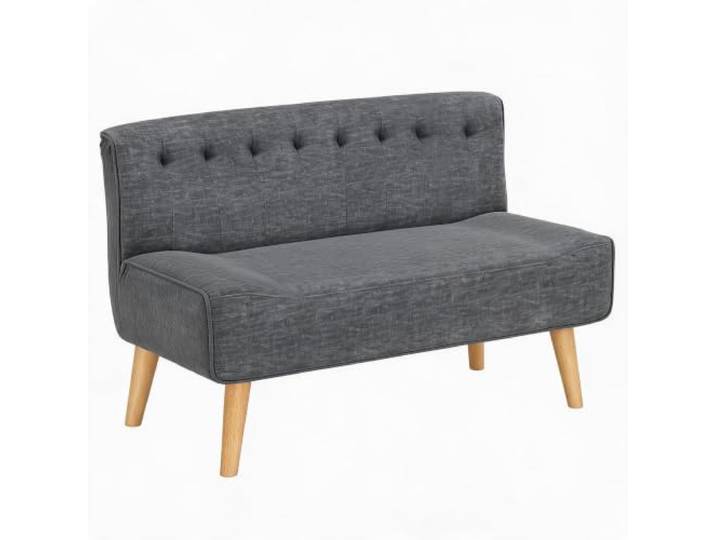 Euker stabiles Komfortables 2-Sitzer Sofa, Dunkelgrau Massivholzstützen, hautfreundlicher Stoff, großzügige Maße für zwei Personen, hochelastische Sitzpolsterung