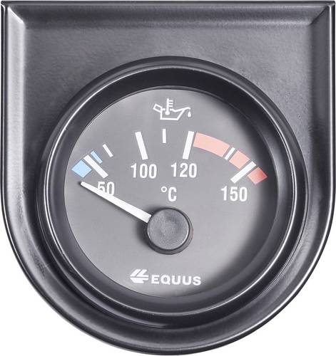 Equus 842109 Kfz Einbauinstrument Wasser-/Öltemperaturanzeige Messbereich 60 - 160°C Standart Gelb, Rot, Grün 52mm