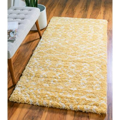 Hochflor-Teppich "Temara Shag, LAGERRÄUMUNG", gelb (gelb, elfenbeinfarben), B:79cm H:51mm L:183cm, Polypropylen (PP), MYFLAIR MÖBEL & ACCESSOIRES, Teppiche, gewebt, Scandi Design, ideal im Wohnzimmer & Schlafzimmer