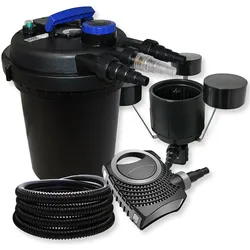 SunSun, Brunnen + Gartenteich, DruckTeichfilter Set 6000l 11W UVC NEO8000 70W Schlauch Skimmer CSP-250