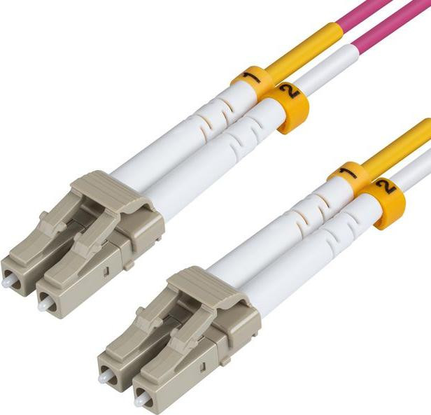 MicroConnect FIB440401P OM4 Glasvezelkabel met LC naar LC connectoren, 1 meter