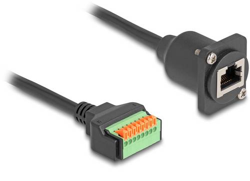 Delock 88153 RJ45 Netzwerk Adapter CAT 5e 0.30m Schwarz 1St.