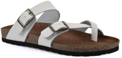 Women's Gracie Footbed Sandal by White Mountain in White Leather (Size 7 M)