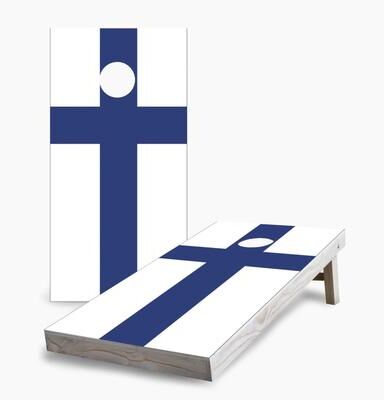Skip's Garage Finland Flag Regulation 2x4 Cornhole Game Set